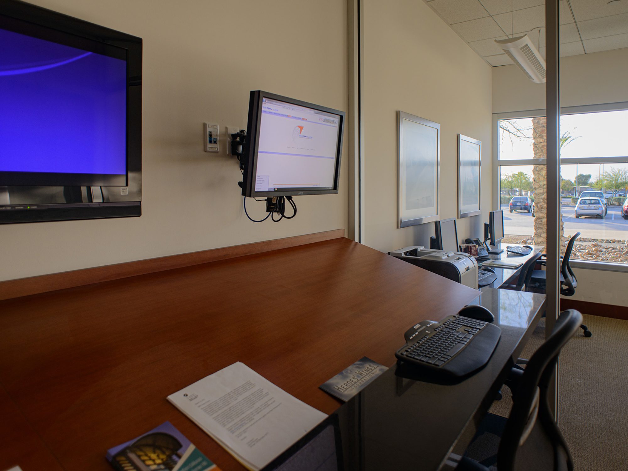 Flight planning room at Luxivair SBD airport.
